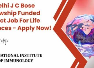 National Institute of Immunology Delhi J C Bose Fellowship Funded Project Job For Life Sciences – Apply Now! NII Delhi Project Research Job Opening