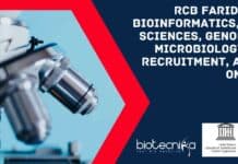 RCB Faridabad Bioinformatics, Life Sciences, Genomics, Microbiology JRF Recruitment, Apply Online RCB Faridabad Bioinformatics