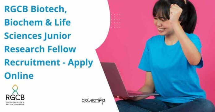 RGCB Biochemistry Research Position