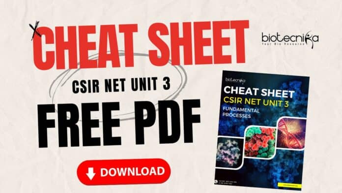 CSIR NET Life Science Cheat Sheet