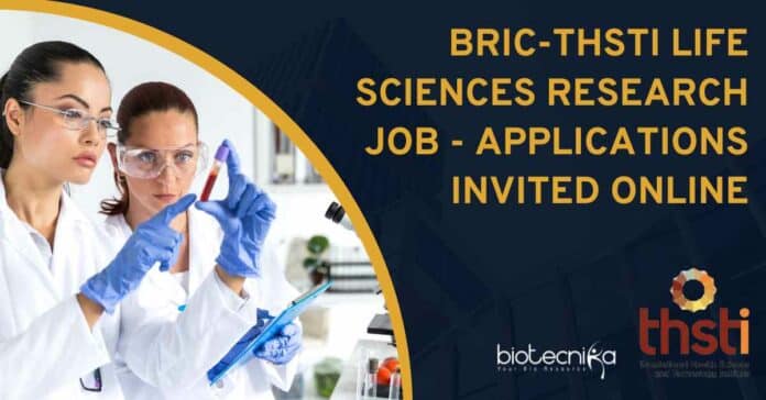 BRIC-THSTI Life Sciences Research Job
