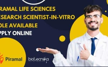 Piramal Life Sciences Research Scientist-In-Vitro