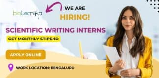 Scientific Writing Intern Vacancy