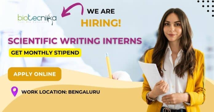 Scientific Writing Intern Vacancy