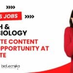 Freshers Biotech Job Openings
