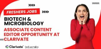 Freshers Biotech Job Openings