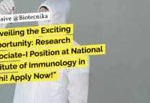 NII Biological Sciences Research Associate Job Opening - Apply Now