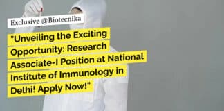 NII Biological Sciences Research Associate Job Opening - Apply Now