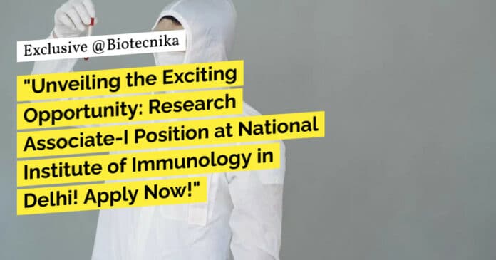NII Biological Sciences Research Associate Job Opening - Apply Now