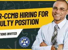 CSIR-CCMB Faculty Position Vacancies