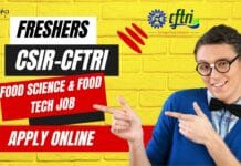 Freshers CFTRI Project Job
