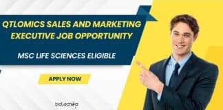 QTLomics Sales and Marketing Executive Job Opportunity For MSc Life Sciences
