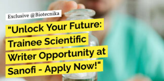 Trainee Scientific Writer Opportunity at Sanofi - Apply Now!