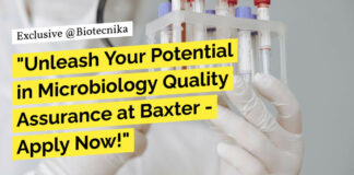 Baxter Quality Microbiology Associate Job - Apply Online Now