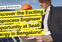 Bioprocess Engineer Opportunity at Sea6 Energy, Apply Now!