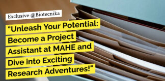 MSc Biological Sciences Project Assistant at MAHE, Applications Invited