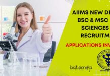 AIIMS Delhi BSc Job Opening