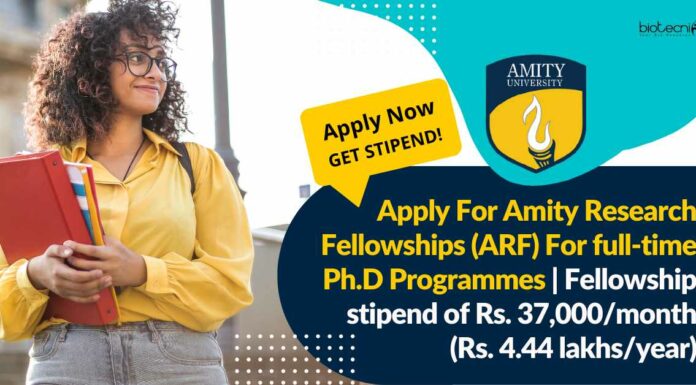 Apply For Amity Research Fellowships