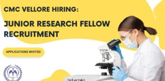 CMC Vellore Junior Research Fellow Recruitment