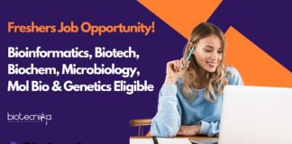 Freshers Bioinformatics Job Opening
