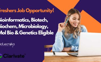 Freshers Bioinformatics Job Opening