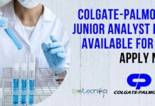 Colgate-Palmolive Junior Analyst Role Available For MSc - Apply Now!