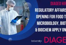 Diageo Hiring! Regulatory Affairs Job Opening For Food Tech, Microbiology, Biotech & Biochem Apply Online Diageo Hiring