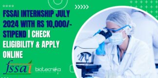 FSSAI Internship July 2024