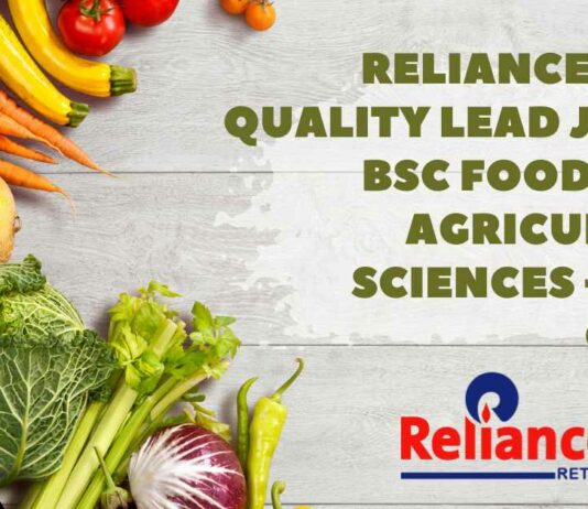 Reliance Retail Quality Lead Job