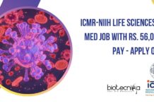 ICMR-NIIH Life Sciences Non-Med Job With Rs. 56,000 pm Pay – Apply Online ICMR-NIIH Life Sciences Non-Med Job