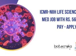 ICMR-NIIH Life Sciences Non-Med Job