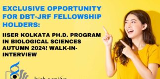 DBT-JRF Fellowship PhD Program