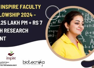 Inspire Faculty Fellowship 2024 DST