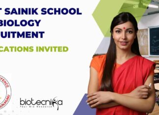 Govt Sainik School PGT Biology Recruitment