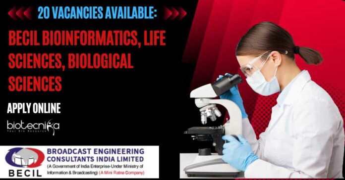 BECIL Life Sciences Vacancies Available