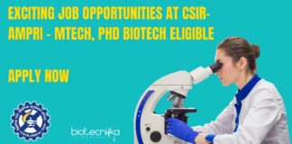 CSIR-AMPRI Biotechnology Jobs