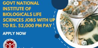 Govt Life Sciences Jobs at NIB - Applications Invited
