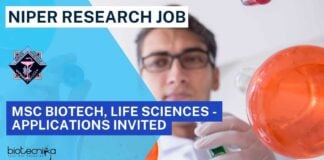 NIPER MSc Biotech Research Assistant