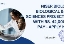NISER Biology Project Job Opening