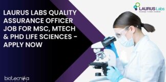 Laurus Labs Quality Assurance Officer