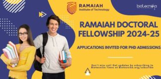 Ramaiah Doctoral Fellowship 2024-25