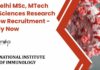 NII Delhi MSc, MTech Life Sciences Research Fellow Recruitment – Apply Now Life Sciences Research Job at NII