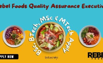 Rebel Foods Quality Assurance Executive Job – BSc, BTech, MSc & MTech Apply Rebel Foods QA Executive Job