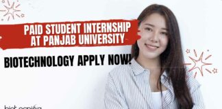 Paid Student Internship at Panjab University - Biotechnology Apply Now!