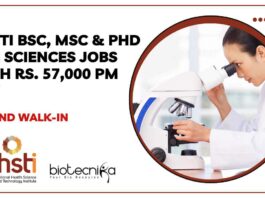 THSTI BSc Life Sciences Jobs