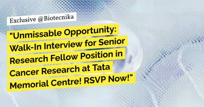 Cancer Research SRF Job Opening