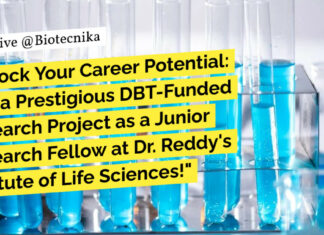 DBT-Funded Research Project JRF Job at Dr. Reddy’s Institute of Life Sciences! Research Project JRF Job