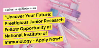 NII JRF Vacancy For Biology & Life Science - Applications Invited