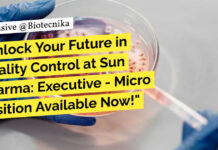 Quality Control at Sun Pharma: Executive - Micro Position Available Now!