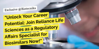 Reliance Life Sciences Careers: Regulatory Affairs Specialist – Biosimilars
